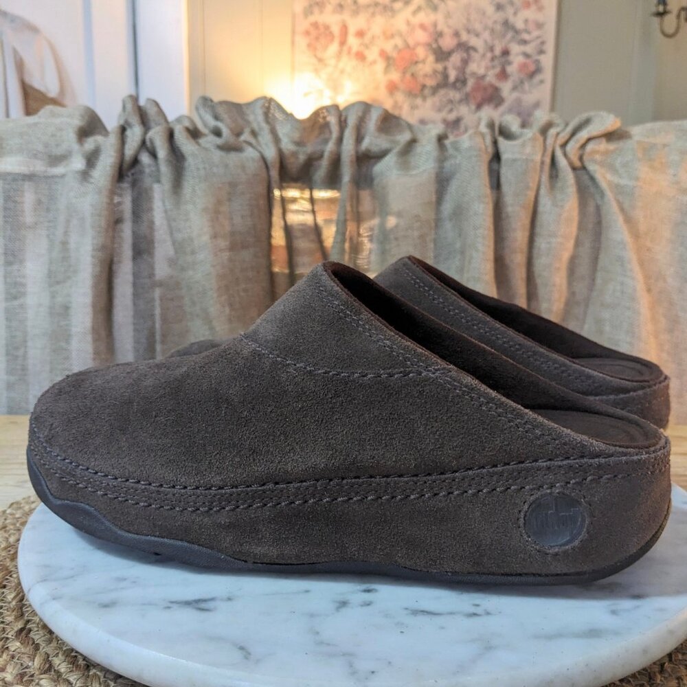 FITFLOP Gogh Clogs Suede Chocolate Brown Womens Size 9 Fits more like a size 8 - Picture 5 of 6